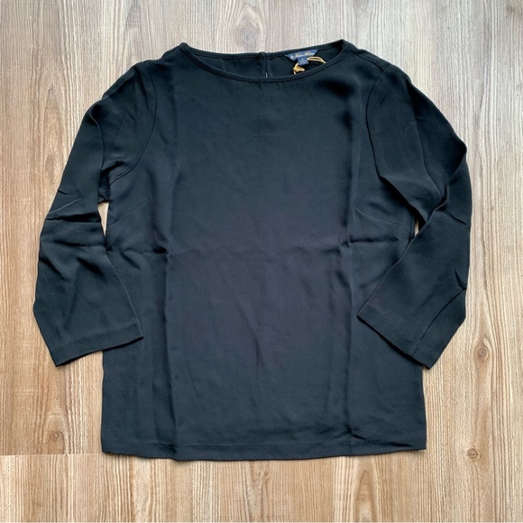 Brooks Brothers Crepe Crew Neck Blouse - Picture 2 of 5